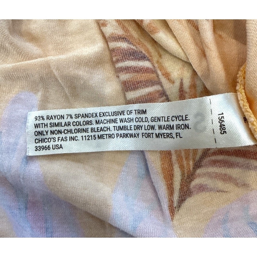 Soma Cool Nights Orange Floral Sleepshirt Pajama Nightgown XL Hawaiian Lounge - Picture 5 of 7